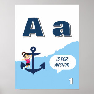 Buntes Alphabet-Lernposter Buchstabe A Poster