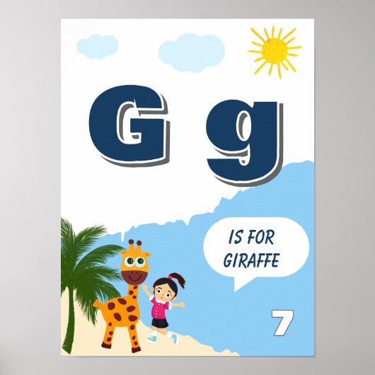 Buntes Alphabet-Lernposter Buchstabe G Poster (Vorne)