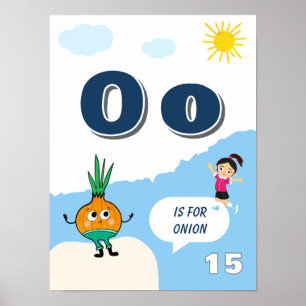 Buntes Alphabet-Lernposter Buchstabe O Poster