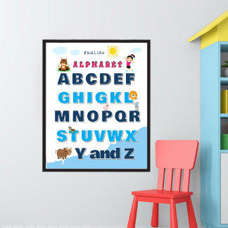 Buntes Alphabet-Lernposter  Poster