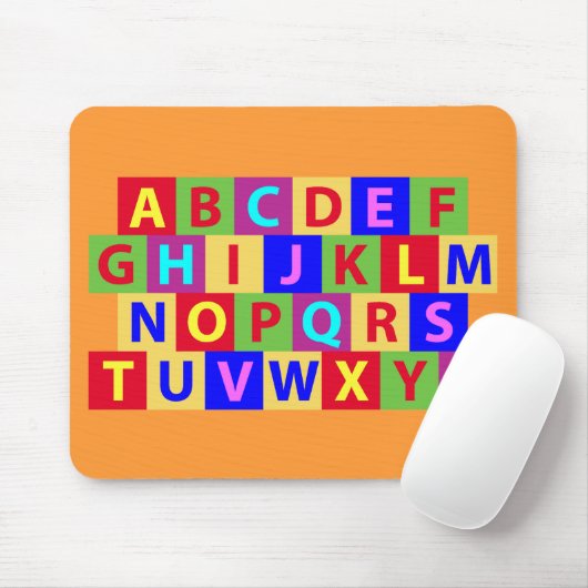 Buntes Alphabet Mousepad (Mit Mouse)