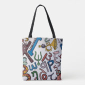 Buntes Alphabet  Tasche (Rückseite)