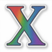 Buntes Anfangsalphabet Buchstabe X Aufkleber (Vorderseite)