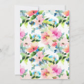 Buntes Aquarell-Blumenmuster | danken Ihnen Dankeskarte (Rückseite)