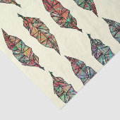 Buntes Aquarell gemalte geometrische Federn Seidenpapier (Ausschnitt)