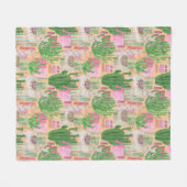 Buntes Aquarell-Lama-Muster Fleecedecke (Vorderseite (Horizontal))