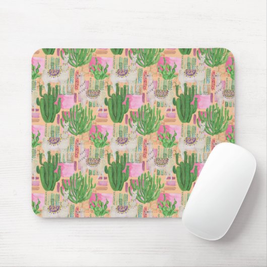 Buntes Aquarell-Lama-Muster Mousepad (Mit Mouse)