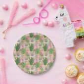 Buntes Aquarell-Lama-Muster Pappteller (Party)