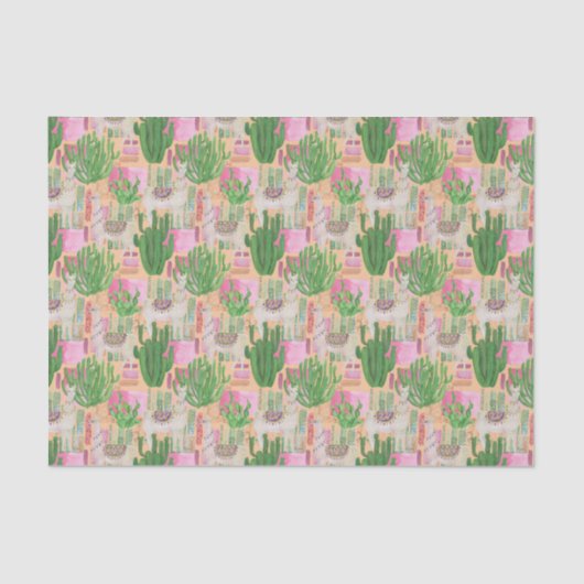 Buntes Aquarell-Lama-Muster Seidenpapier (Vorderseite)