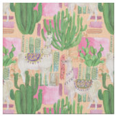 Buntes Aquarell-Lama-Muster Stoff (Nahaufnahme)