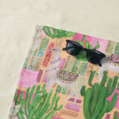 Buntes Aquarell-Lama-Muster Strandtuch (Beispiel)