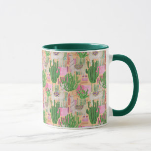 Buntes Aquarell-Lama-Muster Tasse