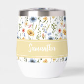Buntes Aquarell-Monogramm Frühlingswildblume (Vorderseite)