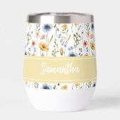 Buntes Aquarell-Monogramm Frühlingswildblume (Rückseite)