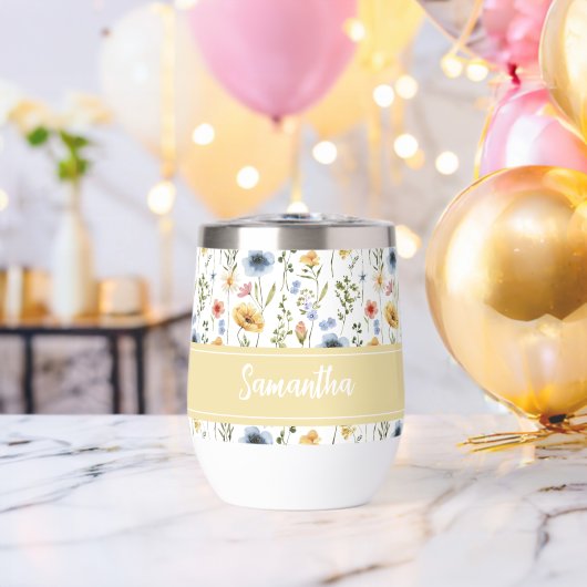 Buntes Aquarell-Monogramm Frühlingswildblume (Junggesellenabschied (gedreht))