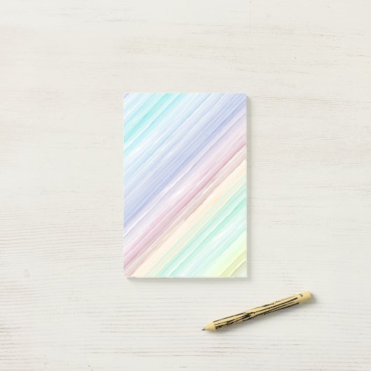 Buntes Aquarell stripes Muster Post-it Klebezettel (Auf Schreibtisch)