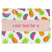 buntes Aquarellananas-Wassermelonemuster Große Geschenktüte (Vorderseite)