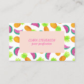 buntes Aquarellananas-Wassermelonemuster Visitenkarte (Vorderseite)
