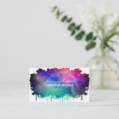 Buntes Aquarellraumspritzen Visitenkarte (Stehend Vorderseite)