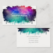 Buntes Aquarellraumspritzen Visitenkarte (Vorne/Hinten)