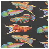 Buntes Aquariumkillifish-Gewebe Stoff (Nahaufnahme)