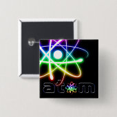Buntes Atom - Knopf Button (Vorne & Hinten)