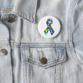Buntes Autismus-Bewusstseins-Band Button (Beispiel)