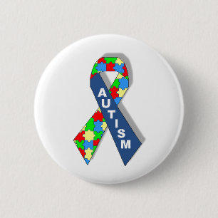 Buntes Autismus-Bewusstseins-Band Button