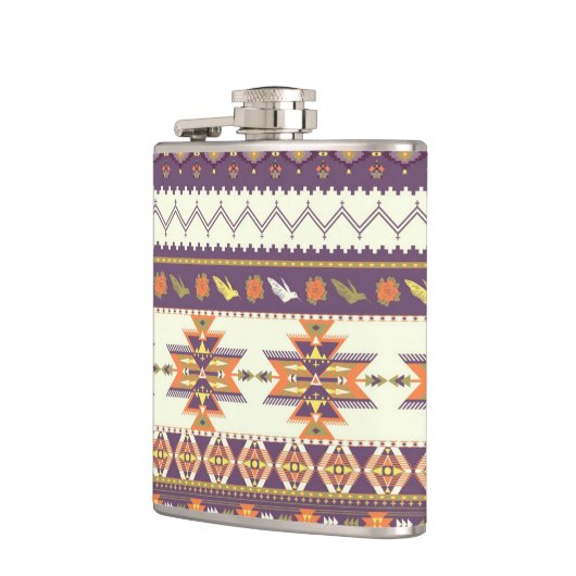 Buntes aztekisches Muster Flachmann (Links)