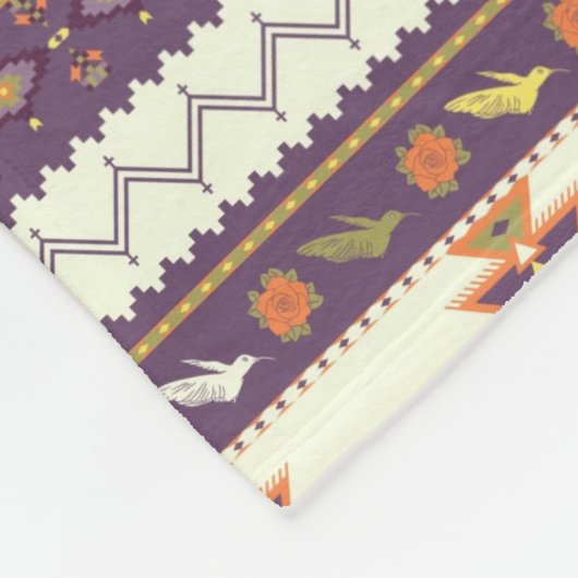 Buntes aztekisches Muster Fleecedecke (Ecke)