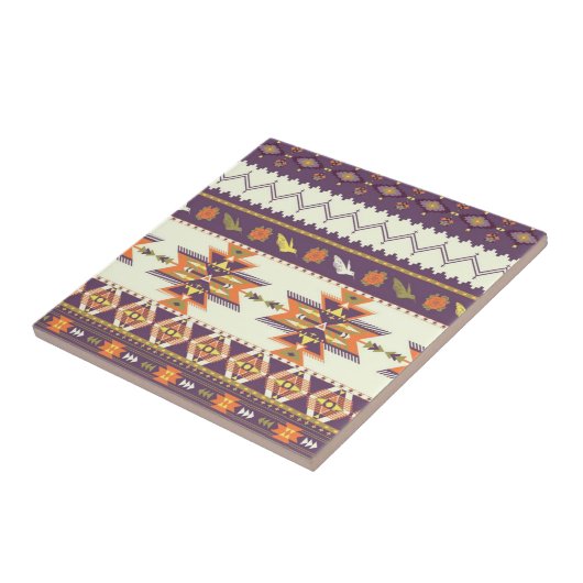 Buntes aztekisches Muster Fliese (Seite)