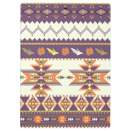 Buntes aztekisches Muster Klemmbrett (Rückseite)