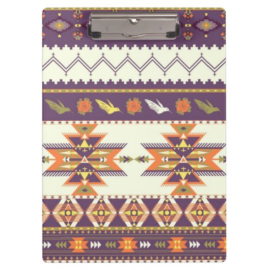 Buntes aztekisches Muster Klemmbrett (Vorderseite)