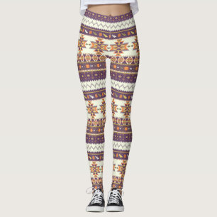 Buntes aztekisches Muster Leggings