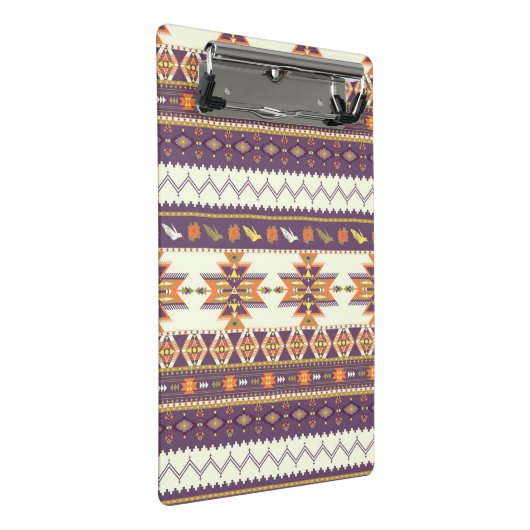 Buntes aztekisches Muster Mini Klemmbrett (Schrägansicht)