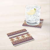 Buntes aztekisches Muster Rechteckiger Pappuntersetzer (Vor Ort)