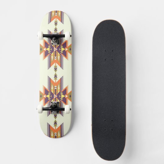 Buntes aztekisches Muster Skateboard (Vorderseite)