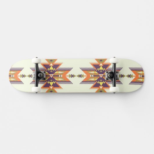 Buntes aztekisches Muster Skateboard (Horizontal)