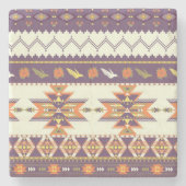 Buntes aztekisches Muster Steinuntersetzer (Vorderseite)