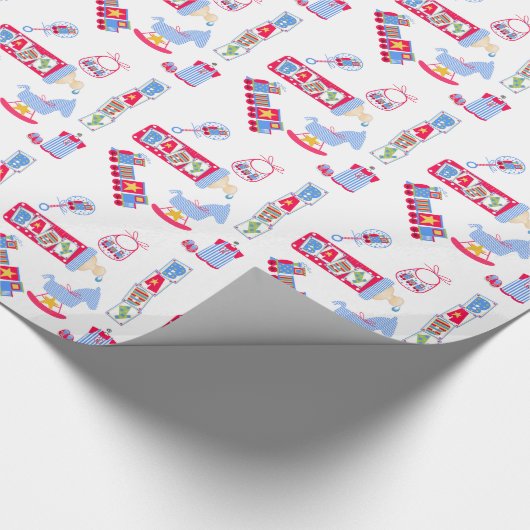 Buntes Baby-Duschen-Packpapier Geschenkpapier (Ecke)