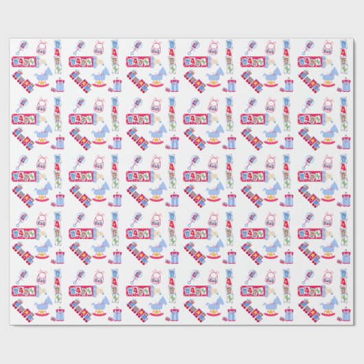 Buntes Baby-Duschen-Packpapier Geschenkpapier (Flach)
