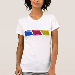 Buntes bärtiges Collie-Silhouette-Damen-T-Shirt T-Shirt