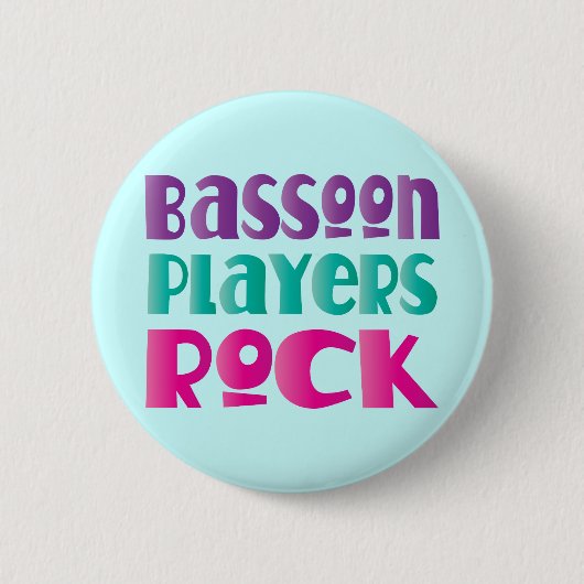 Buntes Bassoon-Spieler-Rockmusik-Geschenk Button (Vorderseite)
