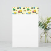Buntes Bau-Fahrzeug-Muster für Jungen Briefpapier (Stehend Vorderseite)