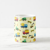 Buntes Bau-Fahrzeug-Muster für Jungen Kaffeetasse (Mittel)