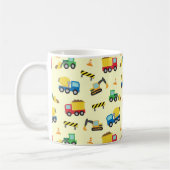 Buntes Bau-Fahrzeug-Muster für Jungen Kaffeetasse (Links)