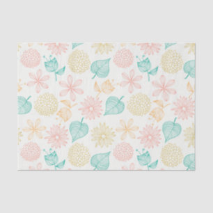 Buntes belaubtes Muster mit Blumenseidenpapier Seidenpapier