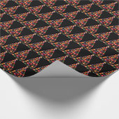 Buntes beleuchtetes Weihnachtsbaum-Muster Geschenkpapier (Ecke)