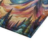Buntes Berg Glas Schneidbrett Schneidebrett (Ecke)