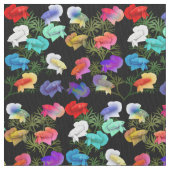 Buntes Betta Aquarium-Fisch-Puma-Baumwollgewebe Stoff (Nahaufnahme)